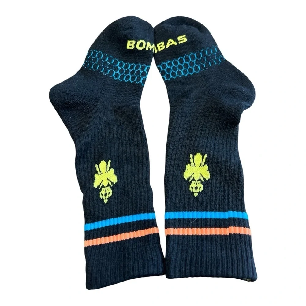 Bombas Youth Crew Socks with Neon Accents size XS